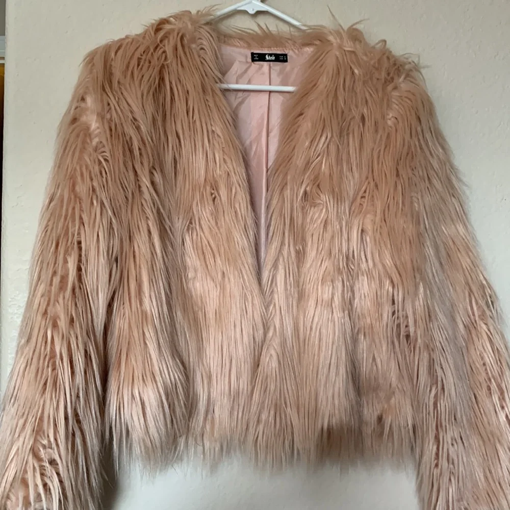 Pink Fur Jacket M - Picture 6 of 9